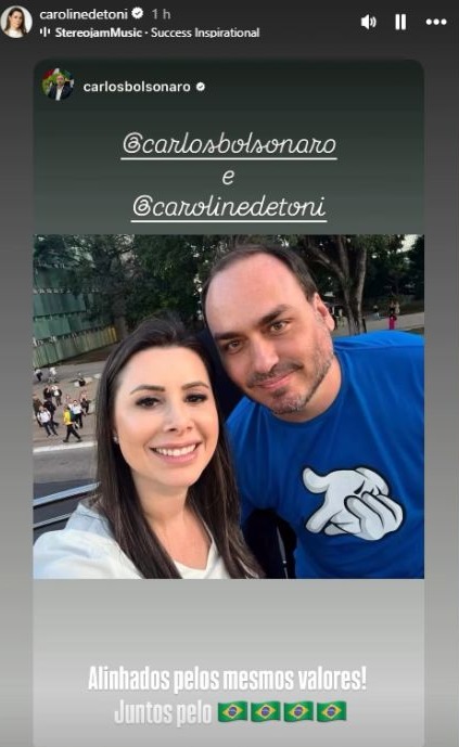 COLUNA PELO ESTADO: Foto de Carlos Bolsonaro e Carol De Toni agita os bastidores da política