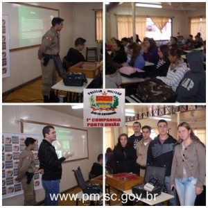 Policiais Militares de Porto União Palestram sobre prevenção às drogas
