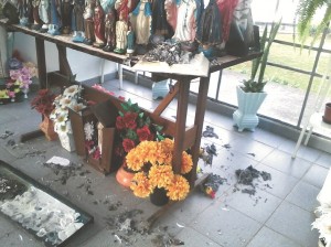 vandalismo-morrodocristo-uniaodavitoria2 Capela do Morro do Cristo é alvo de vandalismo