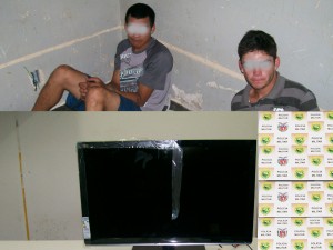 PM de União da Vitória prende ladrões furtando TV de madrugada