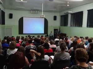 Professores da rede municipal de ensino de Porto União participam de aula inaugural aulainagural-portouniao-professores