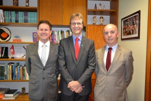 Salvatti, deputado Pedro Uczai e o prefeito do município, Anízio de Souza 