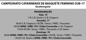 Programação basquete feminino