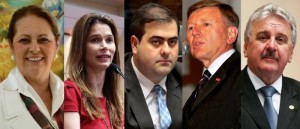 Ada de Luca, Angela Albino, Carlos Chiodini, Milton Hobus e Moacir Sopelsa.  (FOTOS: Agência AL)