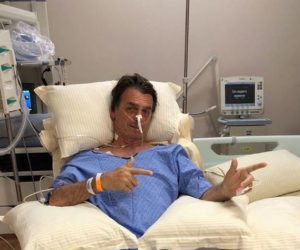 Bolsonaro antes da cirurgia de ontem. Candidato se recupera em hospital de São Paulo. (Redes Sociais/Flávio Bolsonaro)