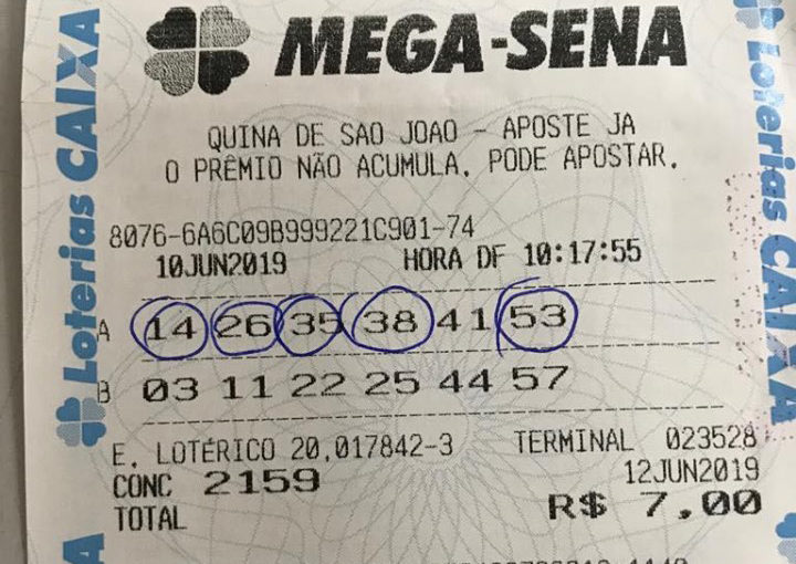 A aposta foi feita na Mina Loteria, no centro de Canoinhas (Foto: Divulgação).