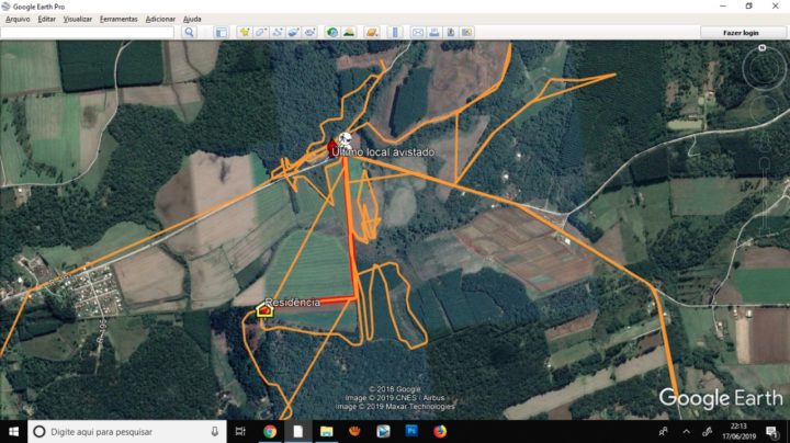 Imagem da área monitorada e efetuado buscas (Foto: Divulgação/GBM Três Barras).