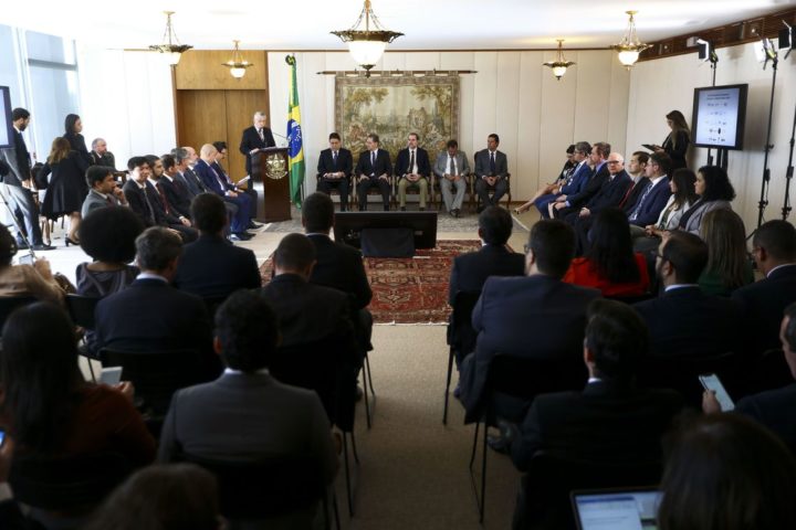 O presidente do Conselho Nacional de Justiça (CNJ) e do Supremo Tribunal Federal (STF), Dias Toffoli, participa do lançamento do Painel Multissetorial de Checagem de Informações e Combate a Fake News, na sede do STF.