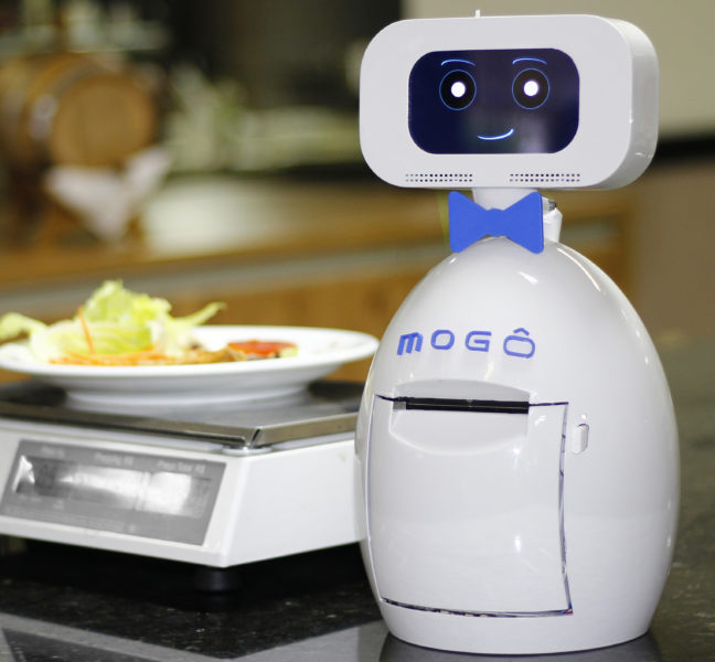 O Mogô, robô para atendimento em restaurantes self service, foi desenvolvido por startup de Pato Branco (Foto: Divulgação)
