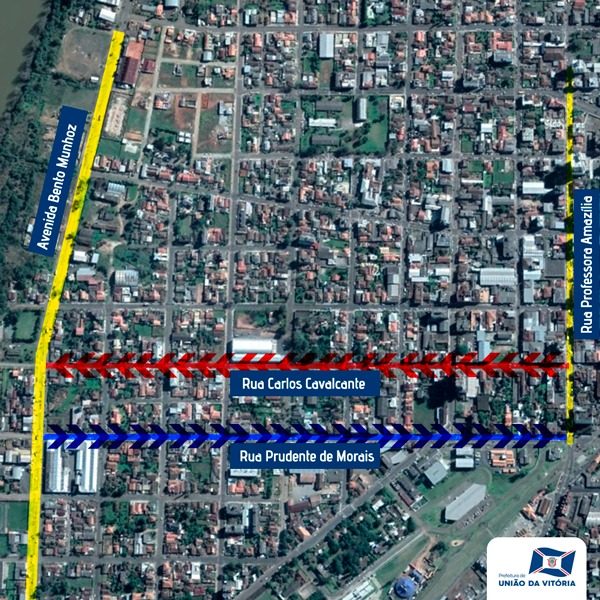 Alteração faz parte da implementação do binário (Foto: Divulgação/Prefeitura de União da Vitória).