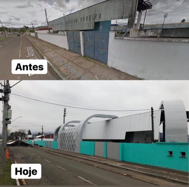 Antes e depois do estádio Antiocho Pereira