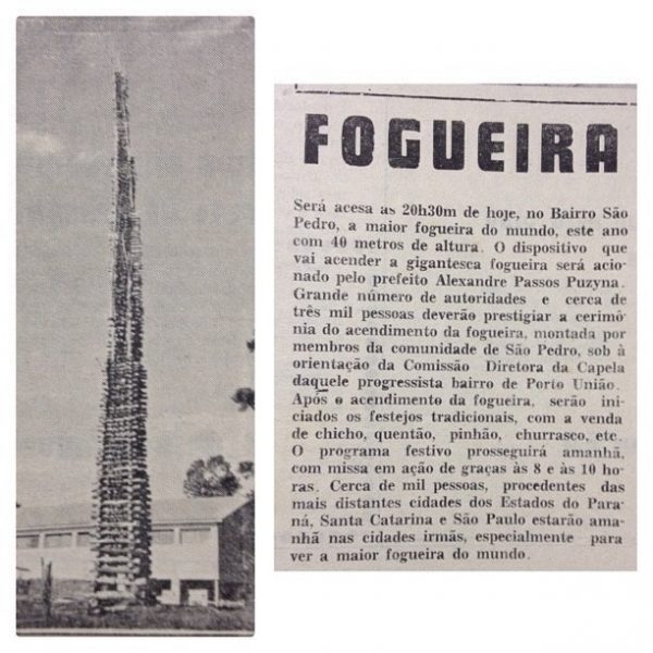 O Comércio, em uma edição de julho de 1976, registrou a comemoração. Na época a fogueira foi citada pelo redator como a “maior do mundo”
