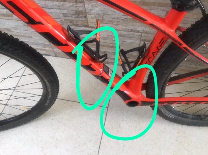 Estragos causados na bicicleta.