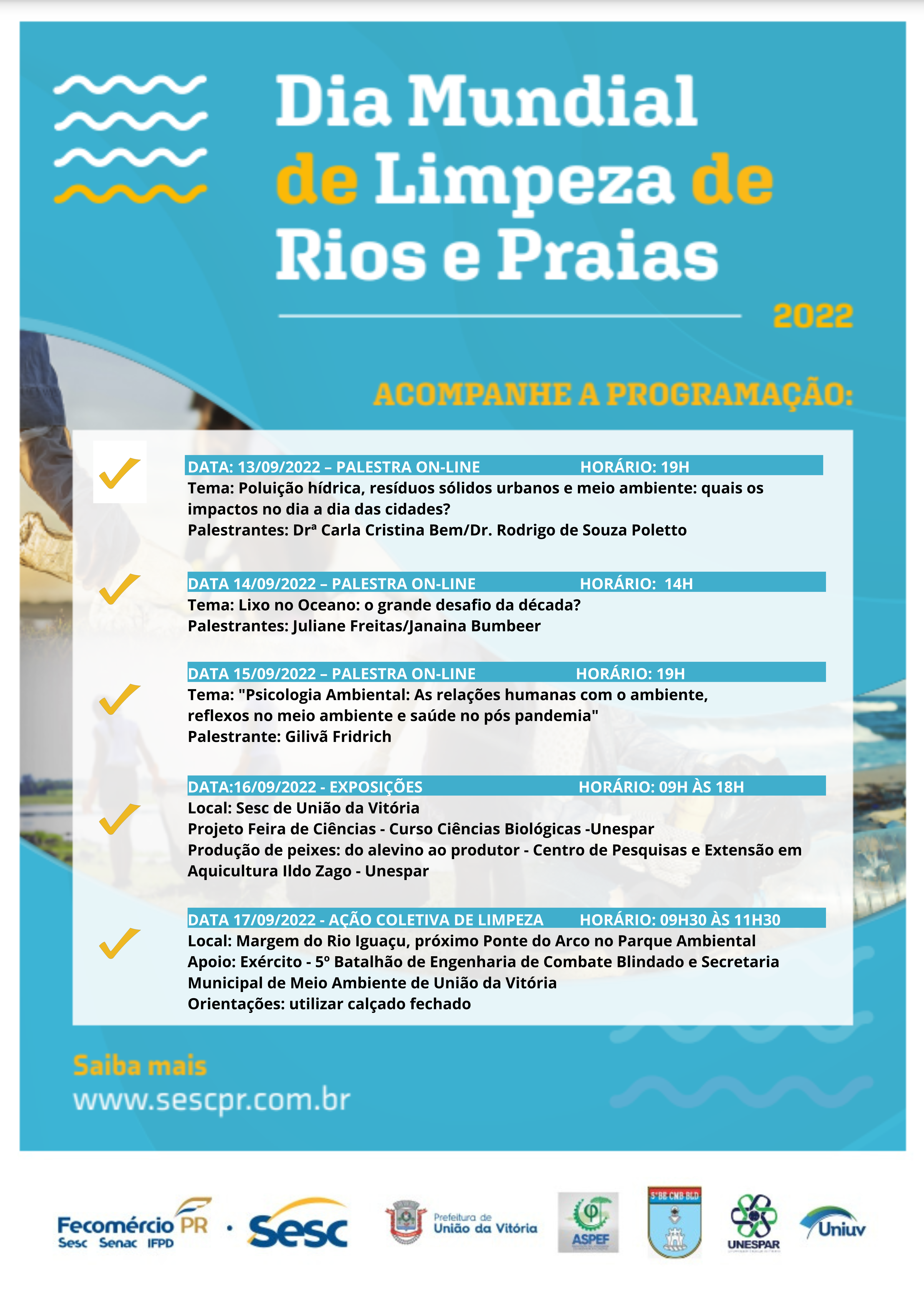 Sesc PR realiza programação ao Dia Mundial de Limpeza de Rios e Praias -  Jornal do Oeste