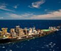 Navio de produÃ§Ã£o FPSO P-34 no campo de Jubarte, na Bacia do EspÃ­rito Santo