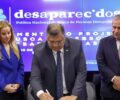 O ministro da JustiÃ§a, FlÃ¡vio Dino, durante lanÃ§amento do Plano de Buscas de Pessoas Desaparecidas