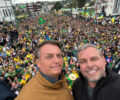 O deputado Ricardo Arruda (PL) ao lado do ex-presidente Jair Bolsonaro