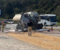 Motorista de caminhÃ£o-tanque nÃ£o consegue parar a tempo e morre apÃ³s grave acidente na BR-277