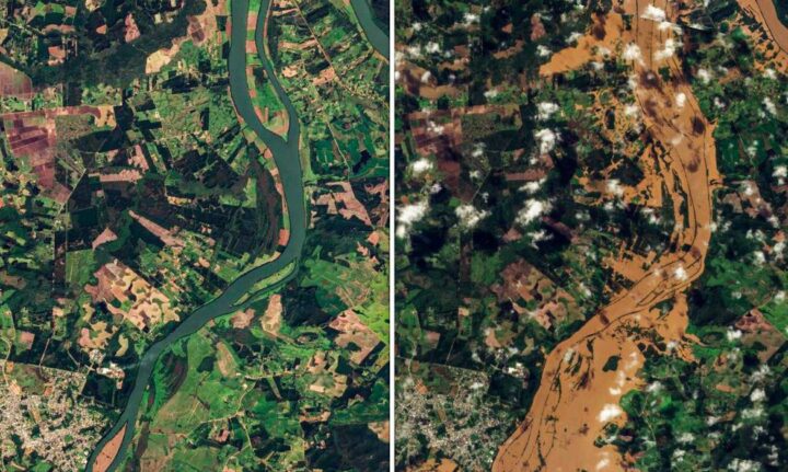 Imagens do antes e depois que o ciclone que atingiu Rio Grande do sul na última semana
