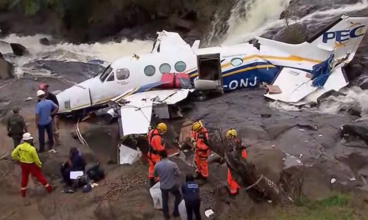 Avião em que morreu a cantora sertaneja Marília Mendonça, em novembro de 2021, em Minas Gerais. CENIPA divulgou relatório sobre as causas do acidente