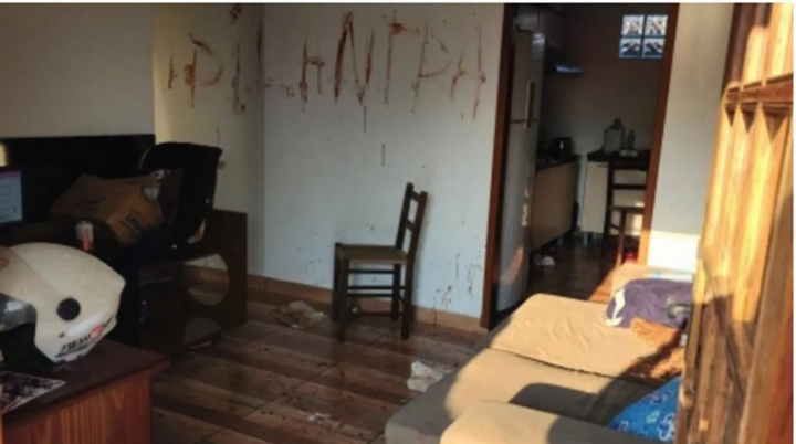 Escrita na parede foi feita com sangue da vítima