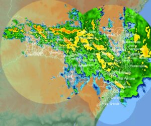 Mosaico dos radares meteorolÃ³gicos de Santa Catarina - atualizado Ã s 12h