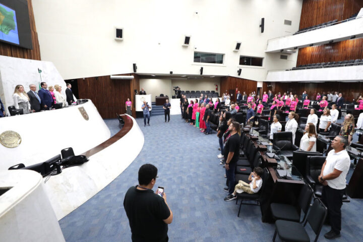 Solenidade ocorreu na noite desta quinta-feira (24), no Plenário da Assembleia Legislativa do Paraná | Foto: Valdir Amaral/Alep