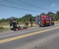 Carro e motocicleta colidem na regiÃ£o do Pintado, em Porto UniÃ£o