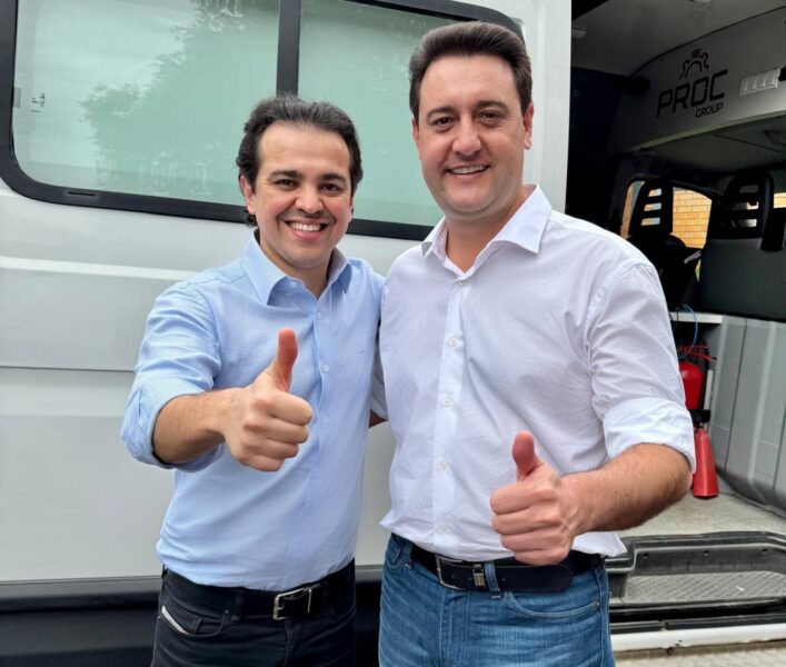 Deputado Luiz Fernando Guerra e o governador Ratinho Junior | Foto: Karina Trzeciak