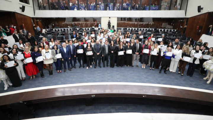 Solenidade ocorreu na noite desta terça-feira (29), no Plenário da Assembleia Legislativa do Paraná | Foto: Valdir Amaral/Alep