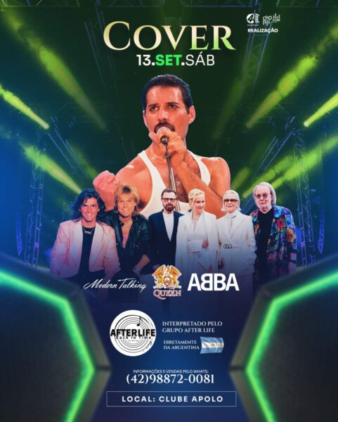 Vale do Iguaçu recebe concerto cover das bandas Queen, Modern Talking e Abba