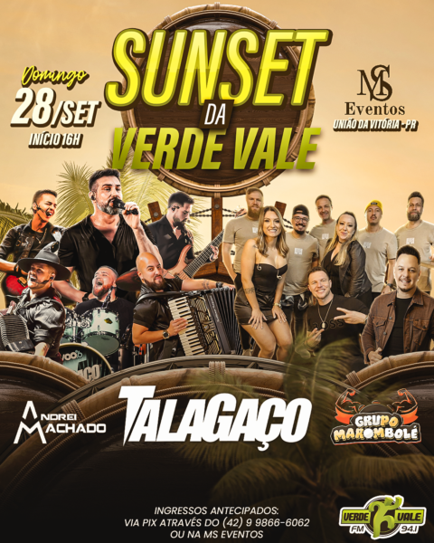 Grupo Talagaço anima Sunset da Verde Vale neste domingo, 28