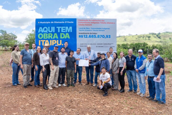 Anúncio de investimentos da Itaipu em comunidades indígenas em  Diamante D’Oeste | Foto: Sara Cheida/Itaipu Binacional