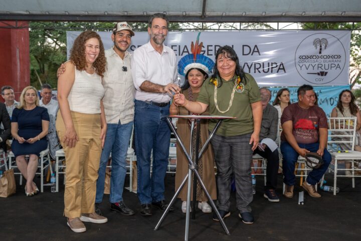 Março de 2025, Assembleia Geral da Comissão Guarani Yvyrupa (CGY), entidade representativa do povo Guarani, em Itaipulândia (PR) | Foto: William Brisida/Itaipu Binacional