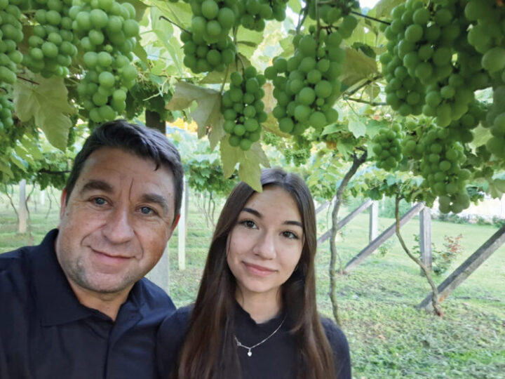 José e Sophia Zanchetta nas videiras da propriedade | Foto: Divulgação/FAEP SENAR