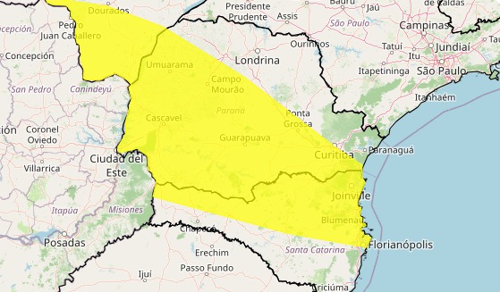 Ciclone deixa PR e SC em alerta para tespestade; veja municípios