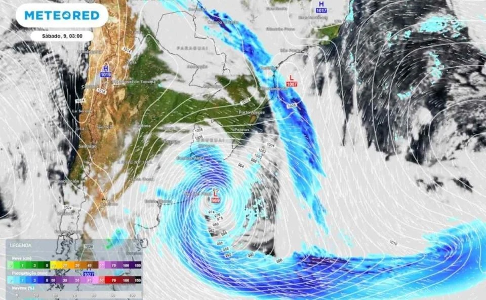 Ciclone Bomba pode afetar PR e SC com fortes tempestades nesta semana