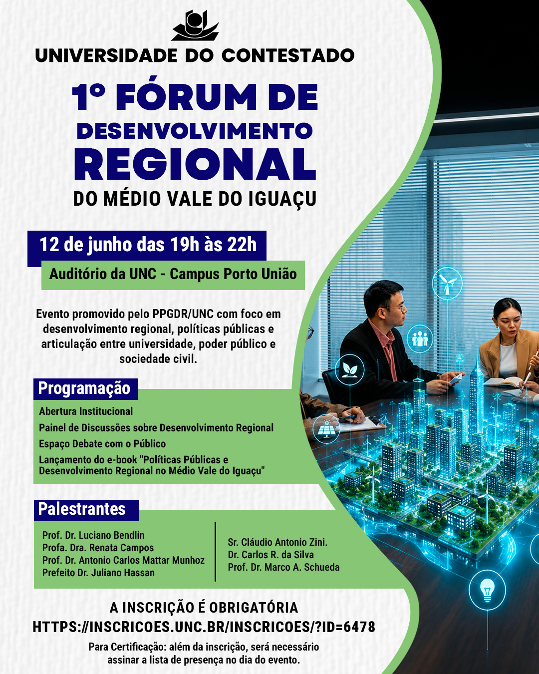UNC promove 1º Fórum de Desenvolvimento Regional do Médio Vale do Iguaçu